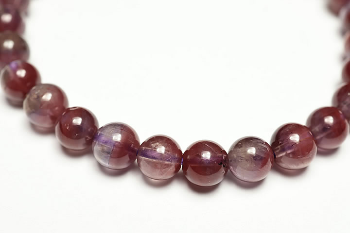 超レア品6mmレッドファントムアメジストブレスレット　プレミアムグレード
