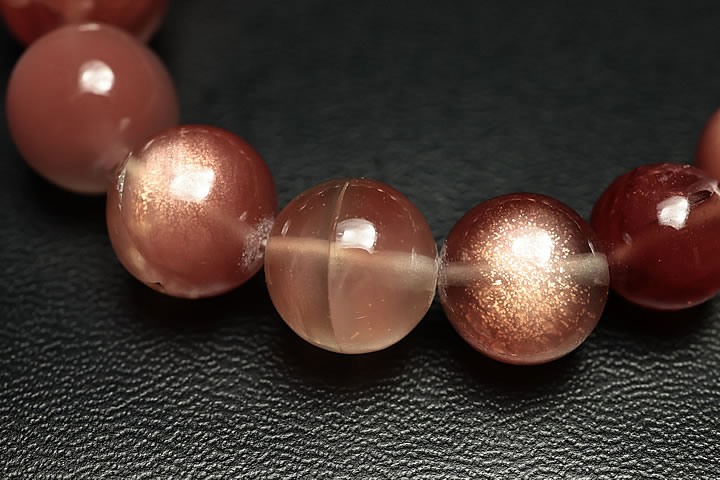 10～12.5mmオレゴンサンストーンブレスレット　ファイナルグレード　アメリカオレゴン州産　鑑別書付き