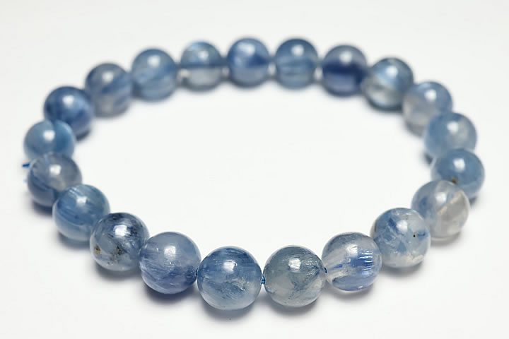 9.5mmアイスカイヤナイト(カイヤナイトシリカ)ブレスレット ファイナルグレード++ タンザニア産