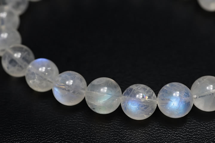 8.5mmレインボームーンストーンブレスレットファイナルグレード　スリランカ産