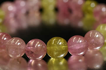 9mm12Aマルチトルマリンブレスクリアーキャンディーカラー