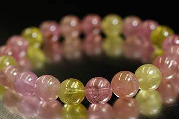 9mm12Aマルチトルマリンブレスクリアーキャンディーカラー