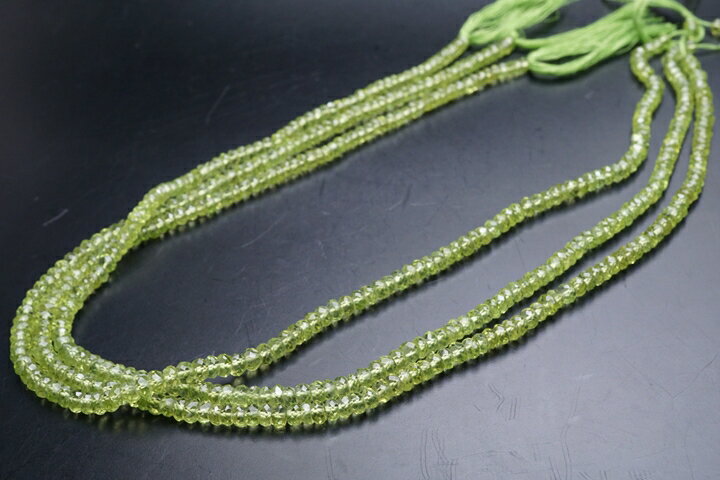 ペリドット　ボタンカット　連売り35センチ(インド加工)