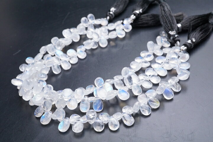 ブルームーンストーン　ドロップカット　連売り20センチ(インド加工)