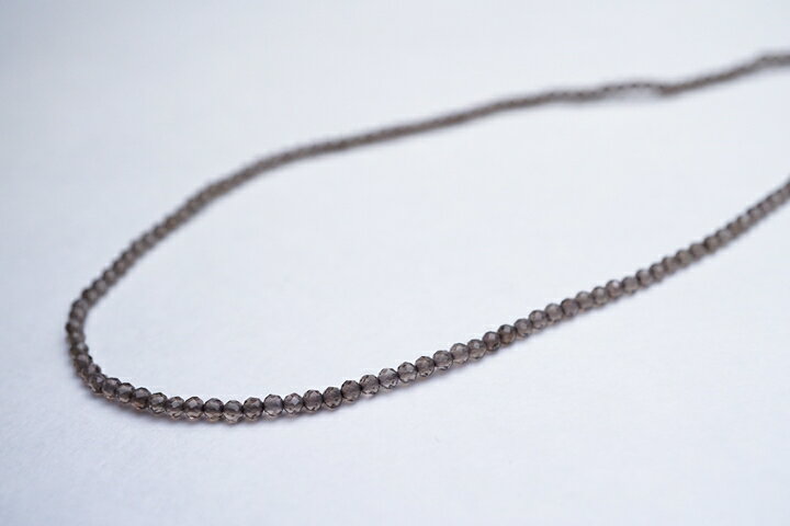 スモーキークォーツ　マシンカット　連売りビーズ 32センチ(インド加工)