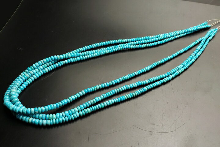 アリゾナターコイス　プレーンボタン　連売り44センチ(インド加工)