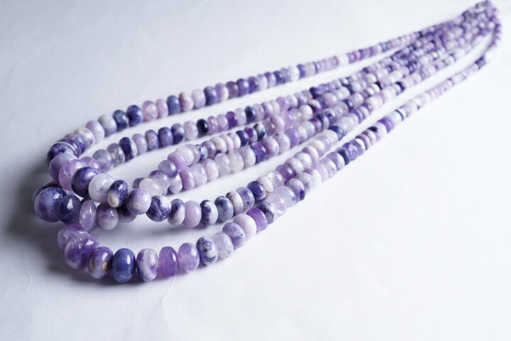 ティファニーストーン　ボタンカット　連売りビーズ46センチ(インド加工)