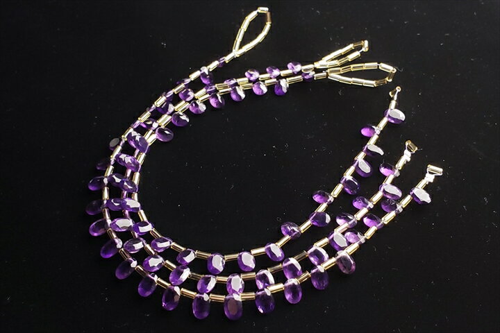 アメジスト　オーバルカット　連売り20センチ(インド加工)