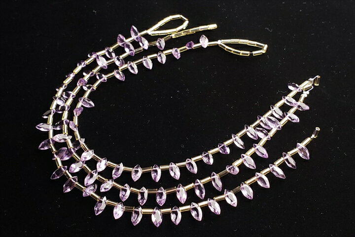 アメジスト　マーキスカット4×8mm　連売り20センチ(インド加工)