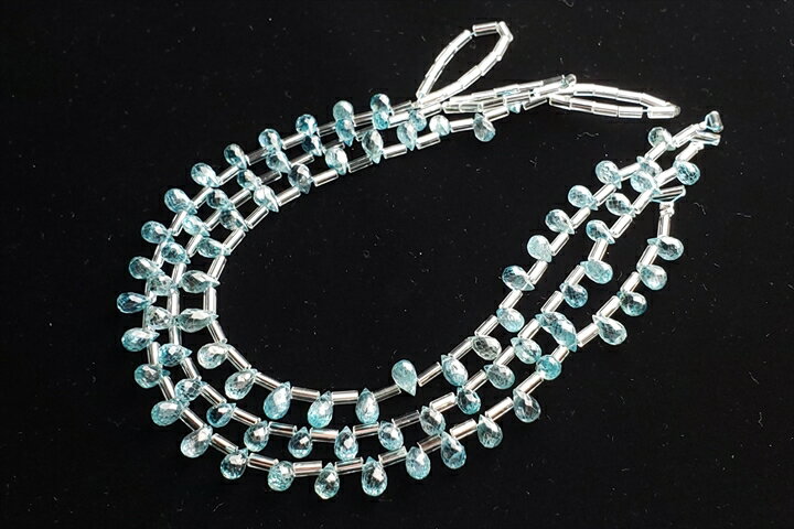 ブルージルコン　ドロップカット　連売り20センチ(インド加工)