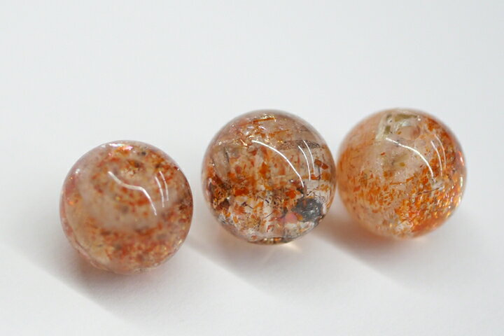 5A最高級品　8mmマイカサンストーン粒売りビーズ　タンザニア産