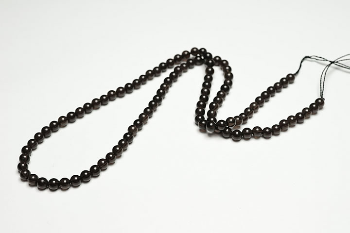 4mmチベットモリオン連売りビーズ(Morion 天然黒水晶)