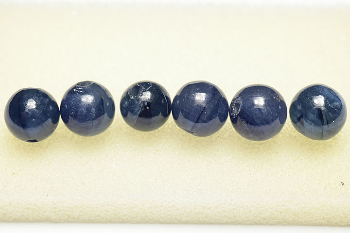 超レア品！6mm宝石質ミャンマーサファイア粒売りビーズ 限定品！