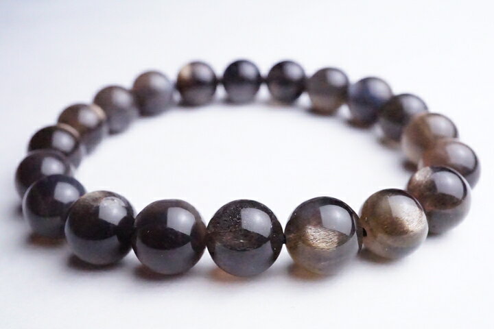 10mmブラックゴールデンサンストーンブレスレット ファイナルグレード++