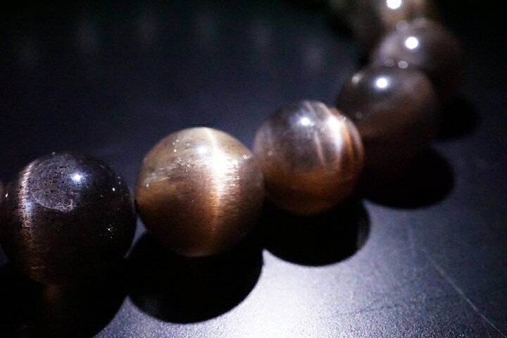 10mmブラックゴールデンサンストーンブレスレット ファイナルグレード++