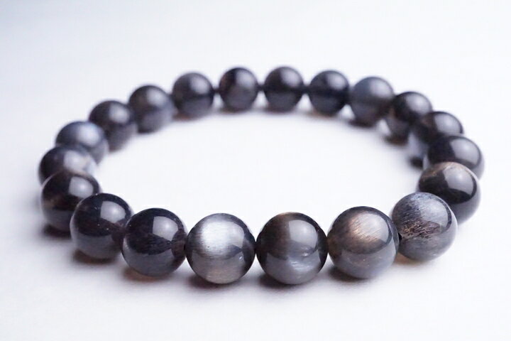 9.5mmブラックゴールデンサンストーンブレスレット ファイナルグレード++