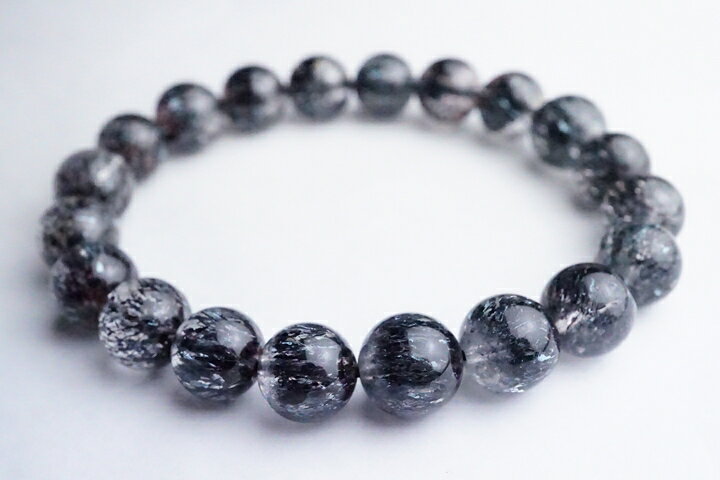 9.5mmマダガスカル産スーパーセブンブレスレット ブルーシャイニングカラー ファイナルグレード++