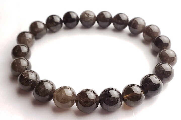 10mm山梨県黒平産黒水晶ブレスレット　ファイナルグレード　販売証明書付き