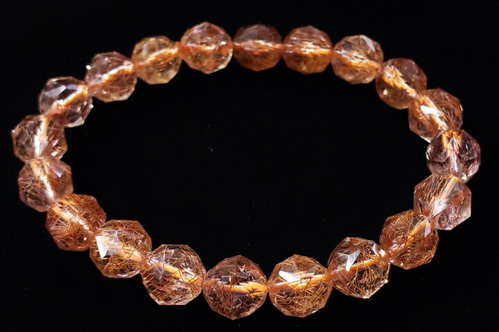 9.5mmレッドルチルブレスレット スターカット ファイナルグレード