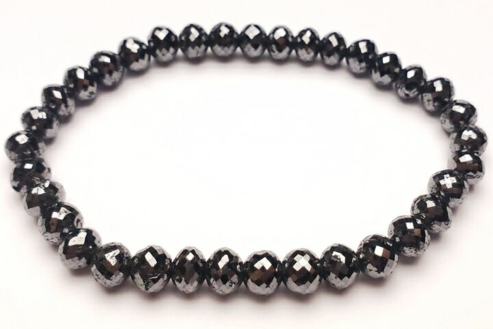 83.85ct　7mmブラックダイヤモンドラウンドカット(ミラーボールカット)ブレスレット　鑑別書付き　業界最安値に挑戦中　穴サイズを1.0mmまで大きくしています