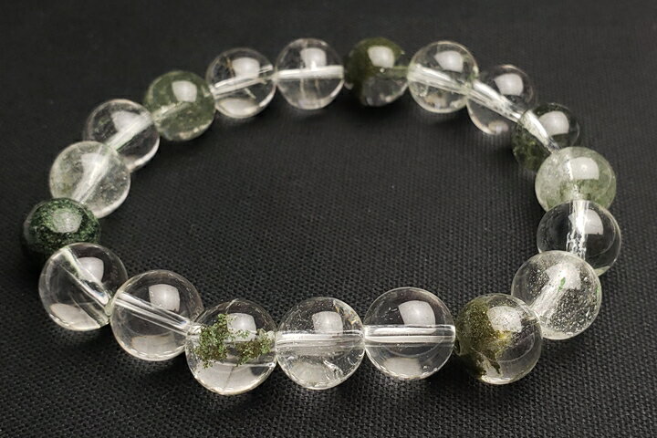 ガーネッシュヒマール産　11mmクローライトインクォーツブレスレット　ファイナルグレード++