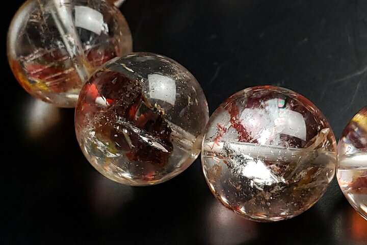 16mm天然オーラクォーツブレスレット　ファイナルグレード+　鑑別書付　ブラジル産