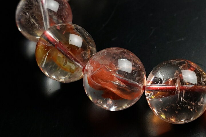 15mm天然オーラクォーツブレスレット　ファイナルグレード+　鑑別書付　ブラジル産