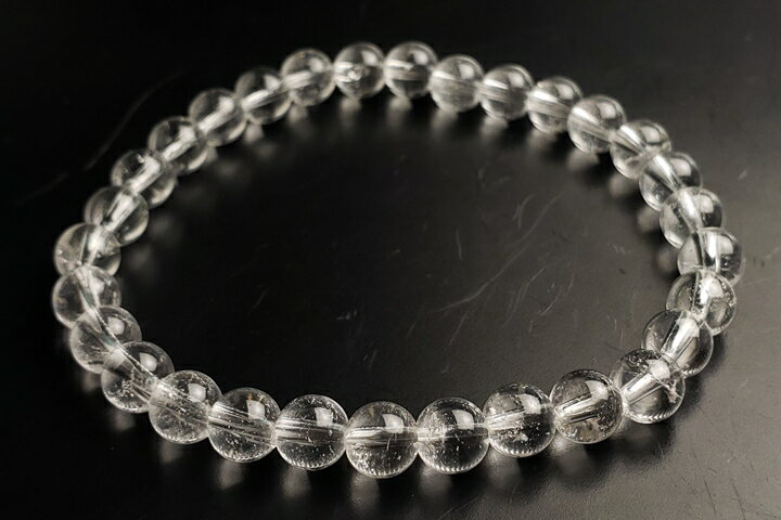 6mmマニカラン水晶ブレスレットファイナルグレード　香港加工品　30玉