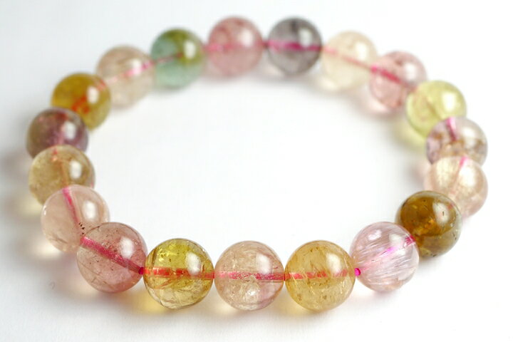 10mmキャンディーカラーマルチトルマリンブレスレット　アフガニスタン産