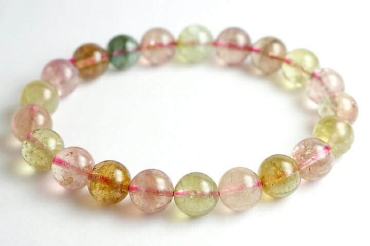 9mmキャンディーカラーマルチトルマリンブレスレット　アフガニスタン産