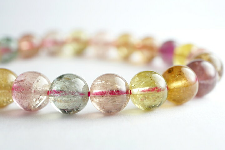 8mmキャンディーカラーマルチトルマリンブレスレット　アフガニスタン産