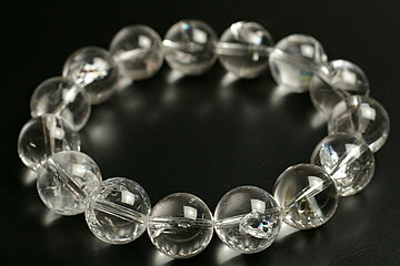 14mm純天然レインボー水晶ブレスレット　ブラジル産15玉