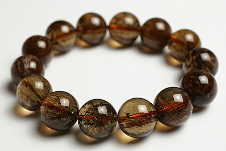 15mmスモーキーレッドルチルブレスレット　プレミアムグレード