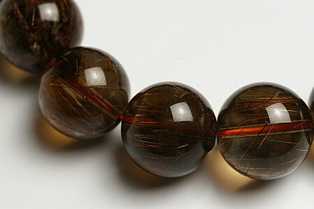 15mmスモーキーレッドルチルブレスレット　プレミアムグレード