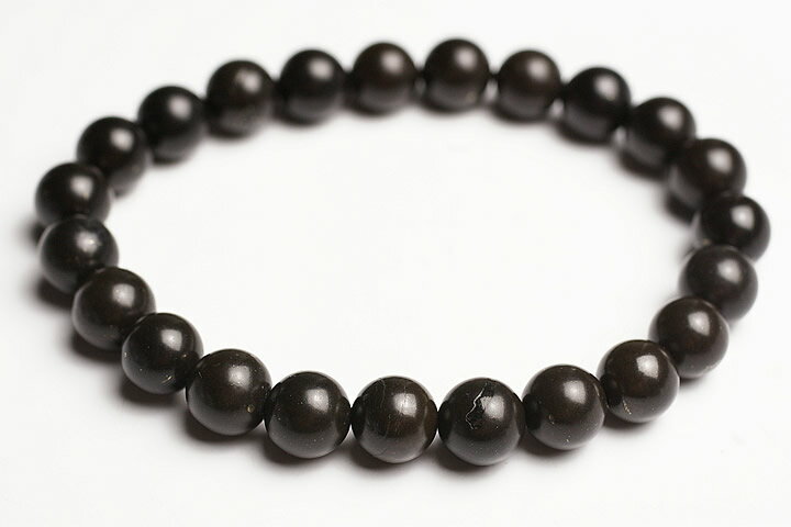 8mmヒマラヤ聖蛇石ブレスレット ネパール・カリガンダキ河産（ヒマラヤアンモナイトブレスレット）