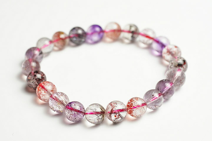 8.5mmマルチカラーエレスチャルスーパーセブンブレスレット　エスピリット・サント産