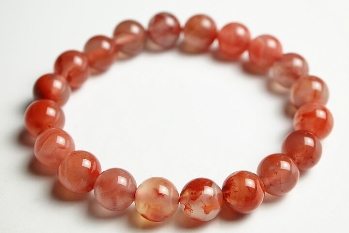 10mm天然赤メノー(瑪瑙)ブレスプレミアム　四川省産