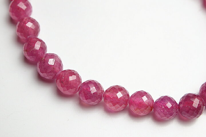 6.5mm宝石質ピンクサファイアカットブレスレット