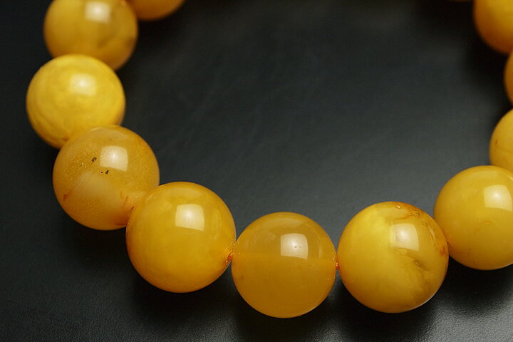 12mmハニーアンバー(蜜蝋琥珀)ブレスレット　プレミアムグレード