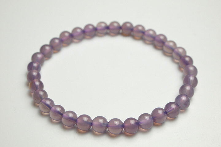 高品質6mmパープルカルセドニーブレスレット