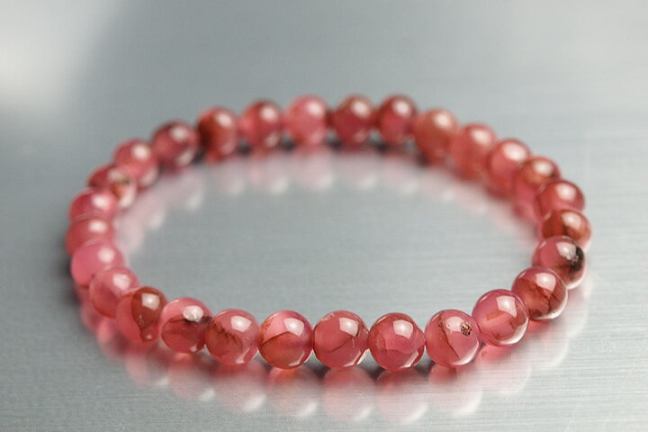 6mm北海道産インカローズブレスレット　高品質グレード