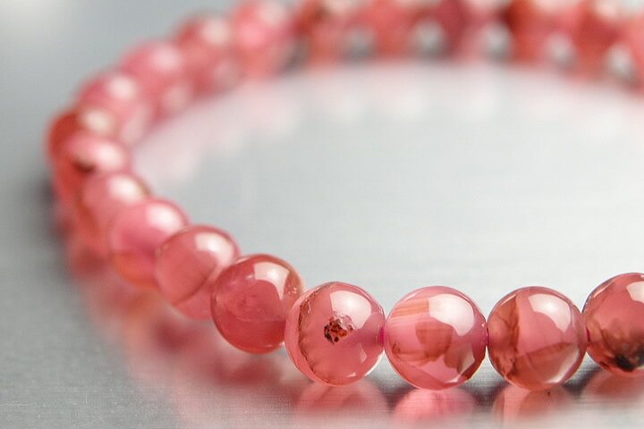 6mm北海道産インカローズブレスレット　高品質グレード