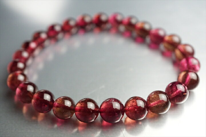 7mmルべライトトルマリン(ピンクトルマリン)ブレスレット ファイナルグレード++++ ブラジル産