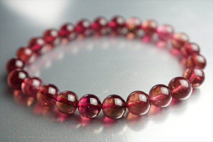 7mmルべライトトルマリン(ピンクトルマリン)ブレスレット ファイナルグレード++++ ブラジル産