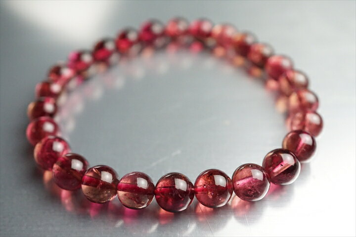 7mmルべライトトルマリン(ピンクトルマリン)ブレスレット ファイナルグレード++++ ブラジル産
