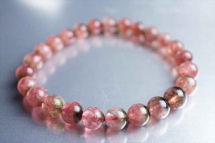 7mmウォーターメロントルマリンブレスレット　プレミアムグレード　ブラジル産