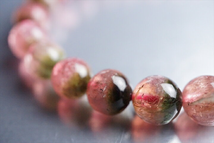 7mmウォーターメロントルマリンブレスレット　プレミアムグレード　ブラジル産