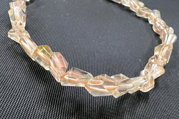 オレゴンサンストーンブレスレット　タンブルカット　ファイナルグレード++　アメリカ　オレゴン州産