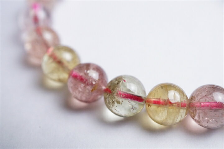 8mmキャンディーカラーマルチトルマリンブレスレット　アフガニスタン産