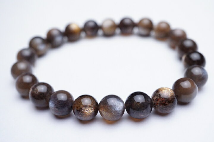 8.5mmブラックスターサンストーンブレスレット ファイナルグレード++